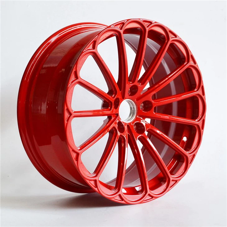 Custom Red Monoblock Wheels